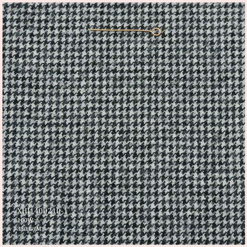 High-end Italian Merino Wool Fabric 100 Worsted Wool Suit Fabric for Men's Suits Brushed Fall and Winter Houndstooth