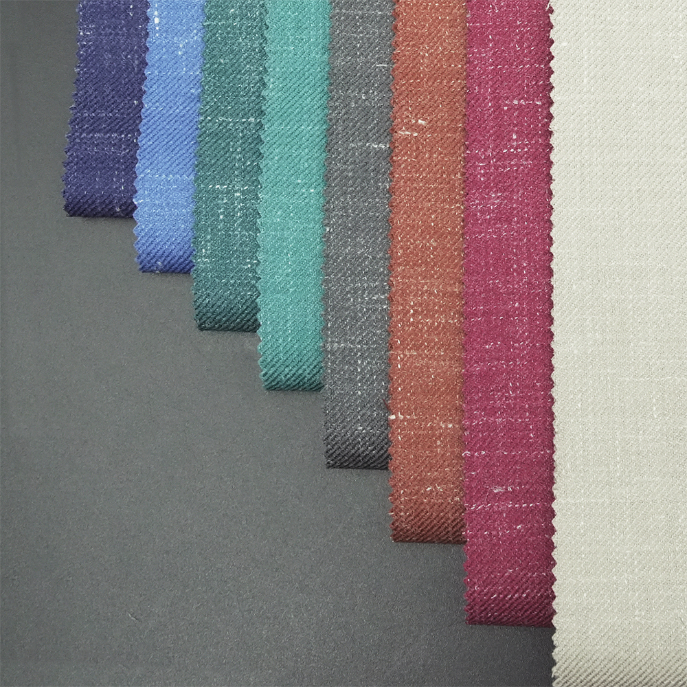 Wholesale Organic Merino Wool Suiting Fabric 78%Wool 14%Linen 5%Silk 3%Lycra Yarn Dyed for Tailored Suits