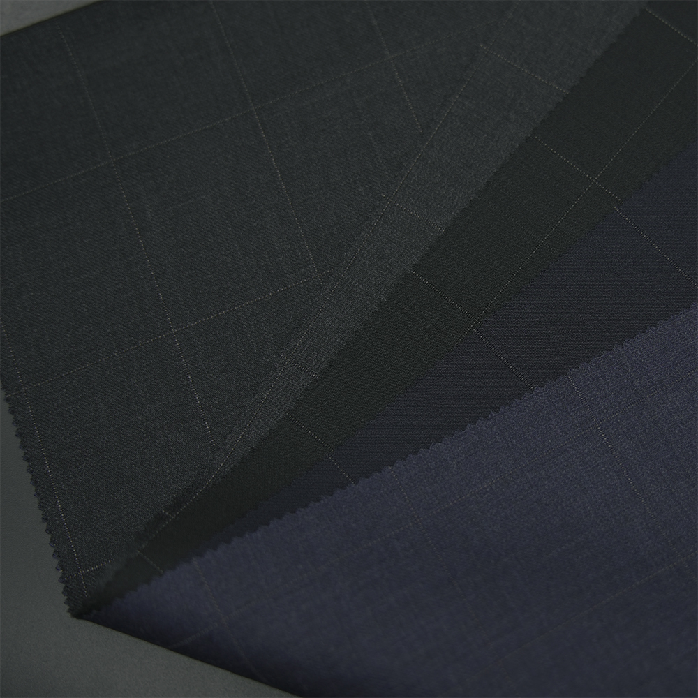 Luxury Italian Plaid Design 70%W 30%P Organic Merino Wool/Polyester Fabric Blend Wool Fabric for Men's Suits