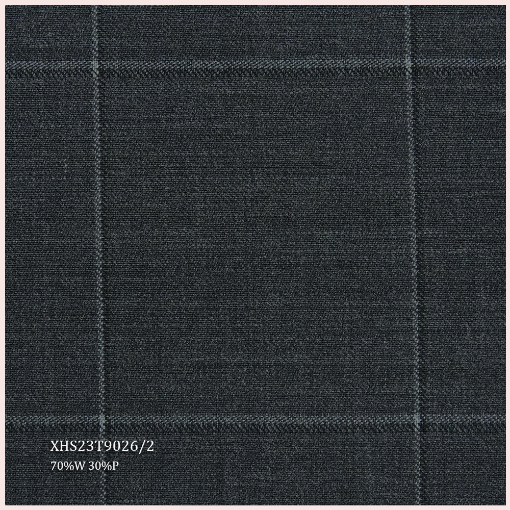 70% Wool STOCK Merino Wool Suiting Fabric Blend Worsted Wool/Polyester Fabric for Men Suits Classic Check