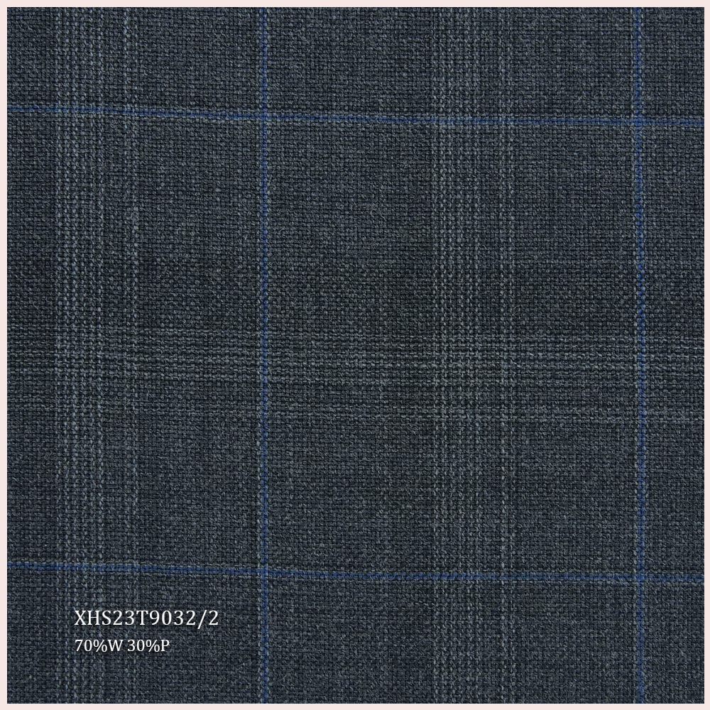 Luxury STOCK Worsted Merino Wool Suiting Fabric Blend Woven Wool/Polyester Fabric for Men Suits