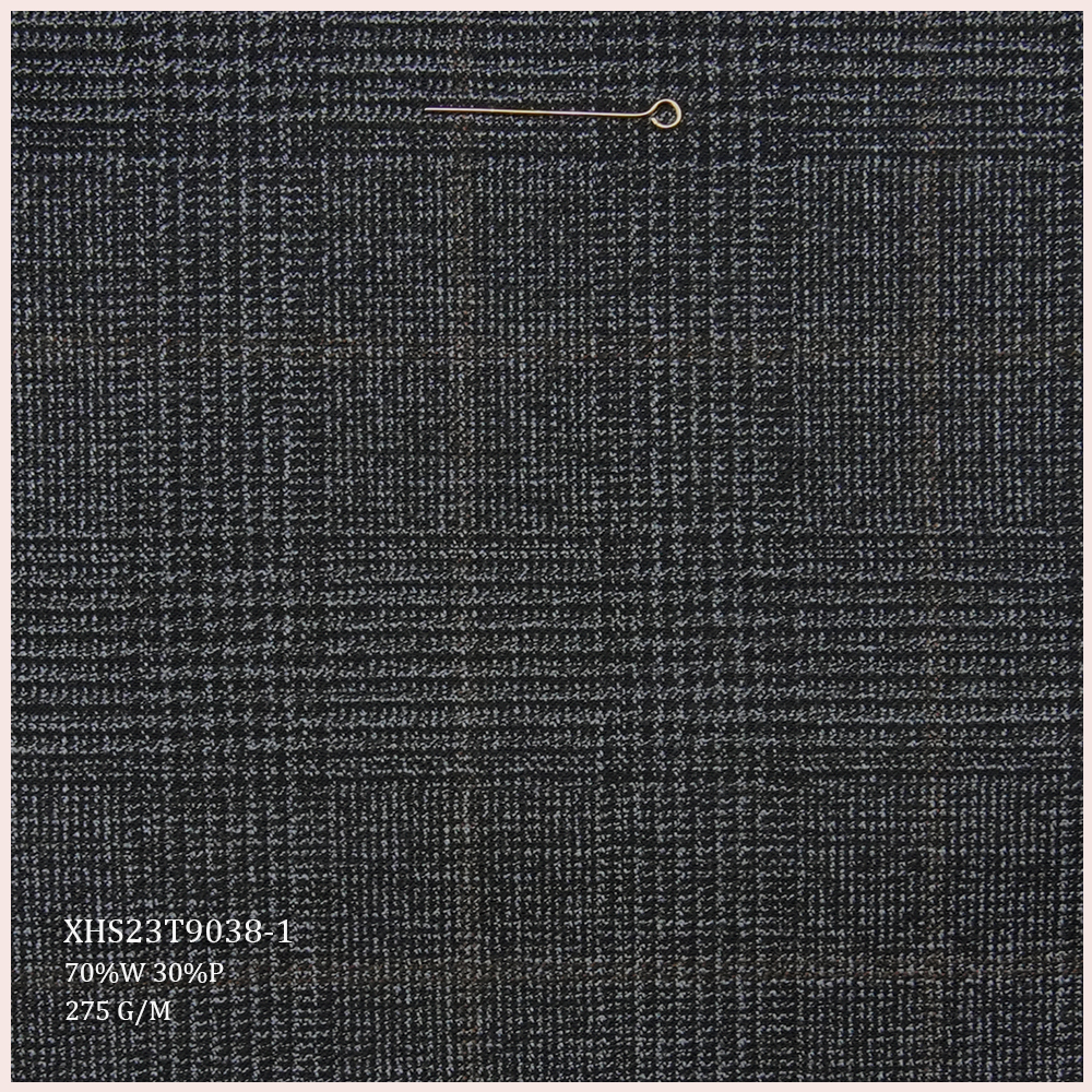 High Standard STOCK Wool/Polyester Fabric Blend Organic Worsted Merino Wool Fabric for Men's Suits