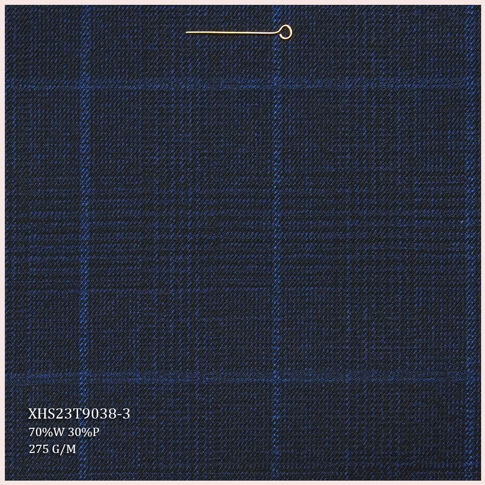 High Standard STOCK Wool/Polyester Fabric Blend Organic Worsted Merino Wool Fabric for Men's Suits