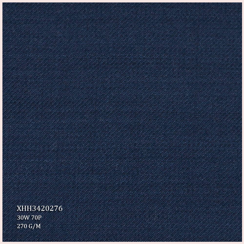 Classic Fashionable 30%W 70%P Worsted Merino Wool Suiting Fabric Twill Style for Men's Suits Garments