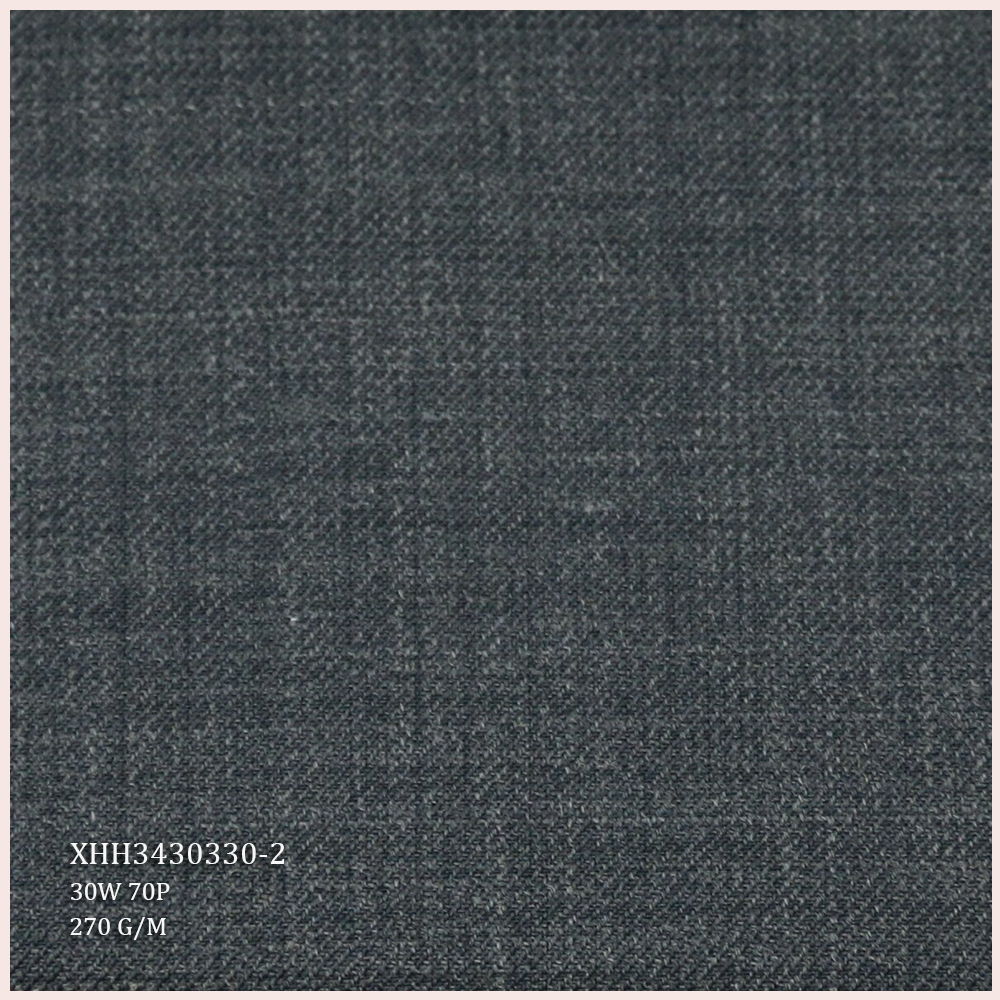 Hot Selling Wool Suit Fabric 30%W 70%P Blend Merino Wool/Polyester Fabric Twill Style for Men's Suits Garments