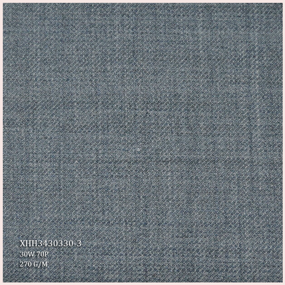 Hot Selling Wool Suit Fabric 30%W 70%P Blend Merino Wool/Polyester Fabric Twill Style for Men's Suits Garments