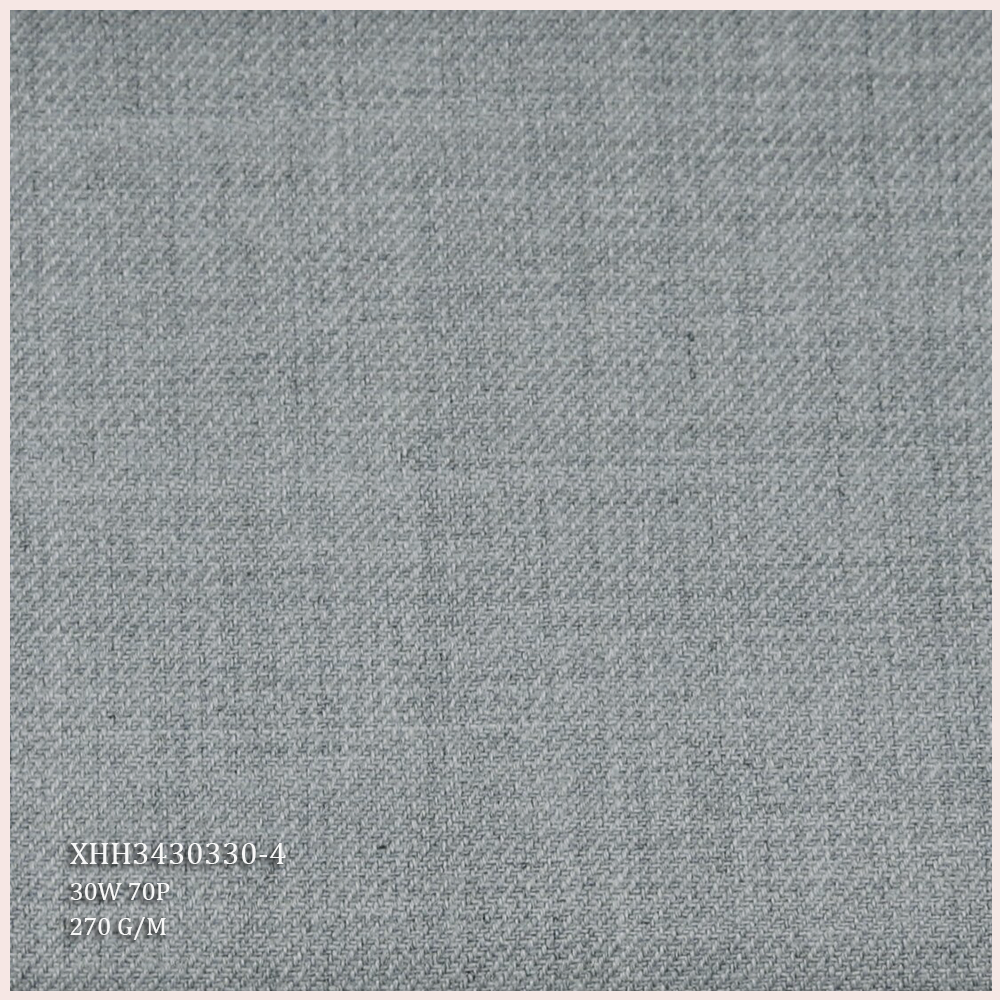 Hot Selling Wool Suit Fabric 30%W 70%P Blend Merino Wool/Polyester Fabric Twill Style for Men's Suits Garments