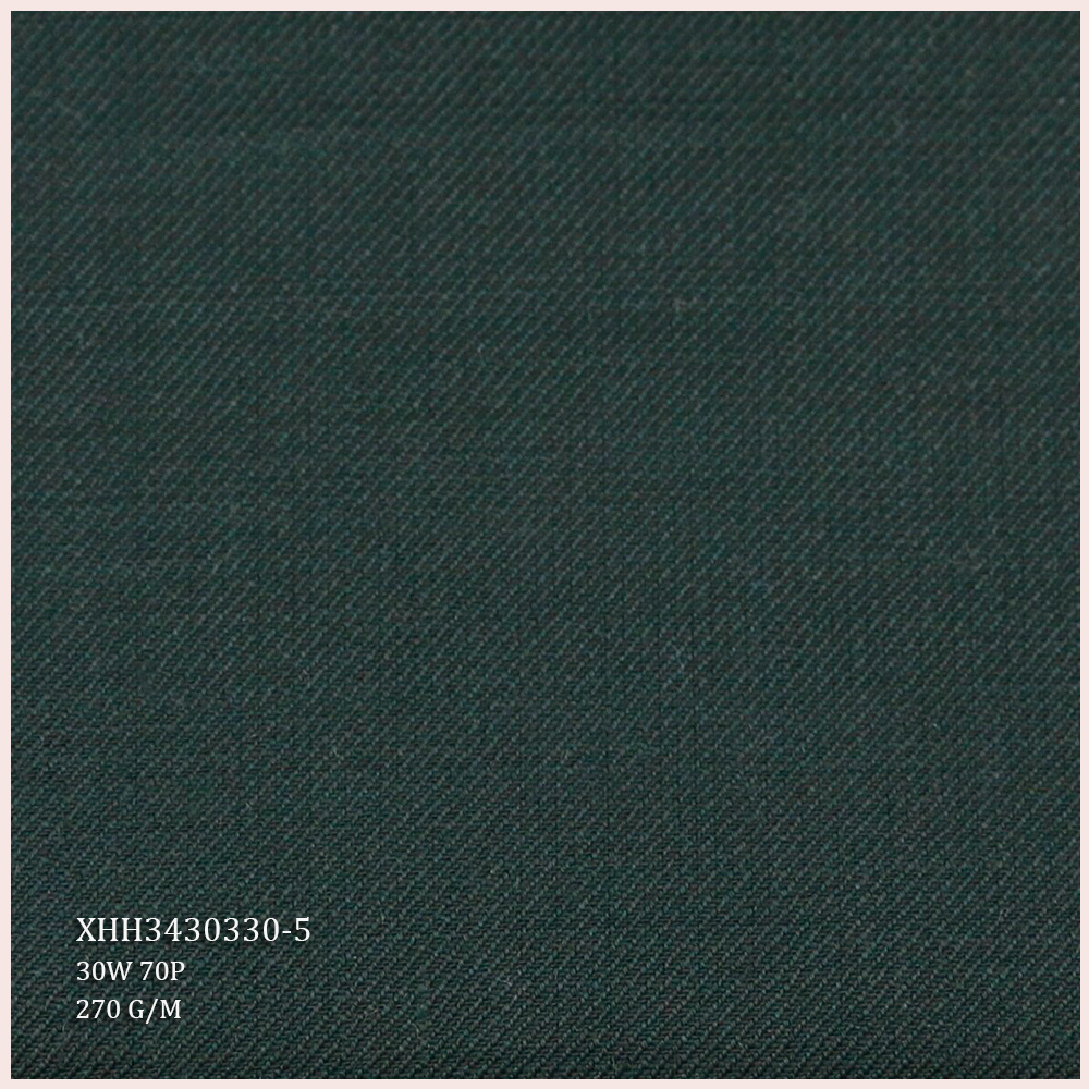 Hot Selling Wool Suit Fabric 30%W 70%P Blend Merino Wool/Polyester Fabric Twill Style for Men's Suits Garments