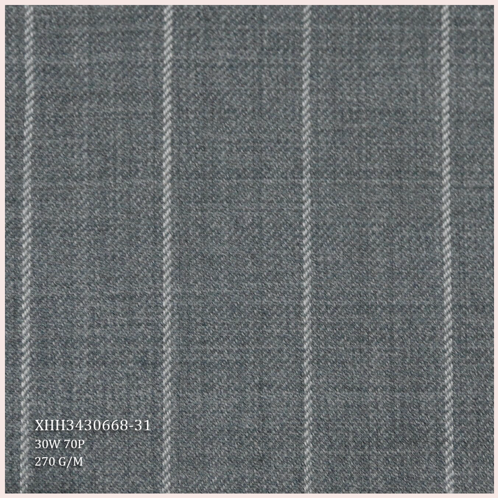 Factory Direct Selling Wool Suiting Fabric 30W 70P Worsted Merino Wool/Polyester Fabric for Men's Suits Varied Style