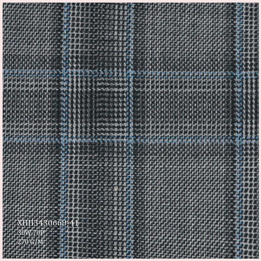 Factory Direct Selling Wool Suiting Fabric 30W 70P Worsted Merino Wool/Polyester Fabric for Men's Suits Varied Style