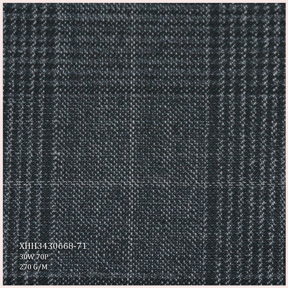 Factory Direct Selling Wool Suiting Fabric 30W 70P Worsted Merino Wool/Polyester Fabric for Men's Suits Varied Style