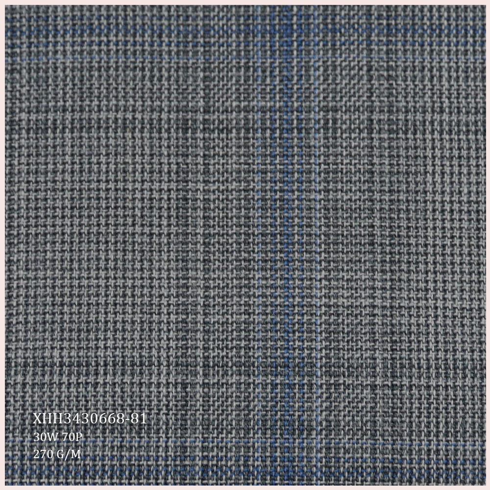 Factory Direct Selling Wool Suiting Fabric 30W 70P Worsted Merino Wool/Polyester Fabric for Men's Suits Varied Style