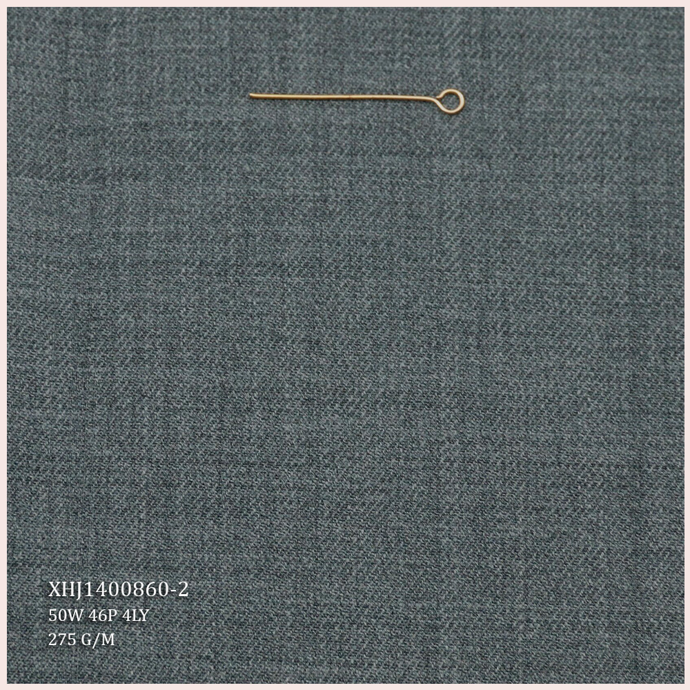 Classic TWILL 50%W 46%P 4%LY Italian Suit Fabric Worsted Merino Wool/Polyester Fabric for Men's Suits Suitable for All Season